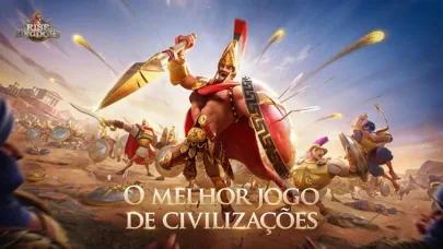 Cavalaria em carga ao romper da aurora sobre uma planície de guerra.